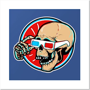 3D Glasses Skull Pop Art Ave Posters and Art